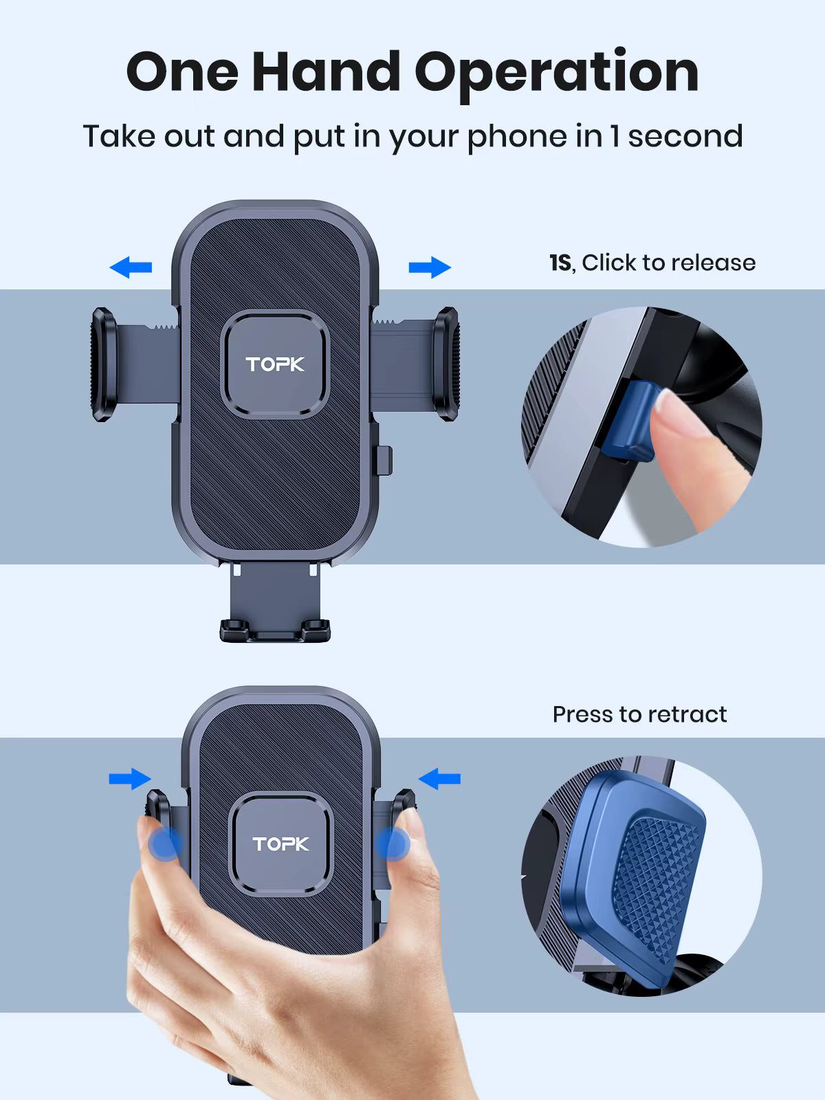 SnapDrive Pro™ – Effortless Car Phone Mount